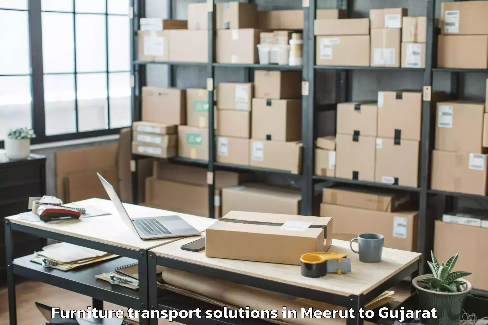 Easy Meerut to Hazira Furniture Transport Solutions Booking